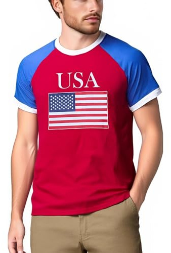 CQF USA Shirts for Men American Flag Patriotic T-Shirt USA Soccer Fan Tees 2026 World Cup Soccer Tops