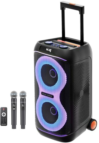 GKDT63 Macchina per Karaoke per Adulti con 2 Microfoni Ricaricabili, Altoparlante Bluetooth Portatile per Feste con Potenza di Picco da 600W, Ruote Integrate e Maniglia Telescopica, Feste all’Aperto