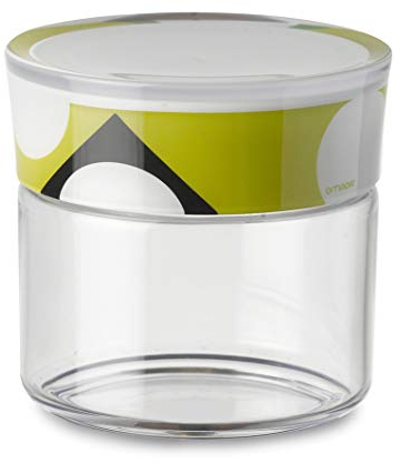 Omada Design Barattolo da 0,5L in plastica, chiusura ermetica con guarnizione e con decorazione indelebile, linea Plexart