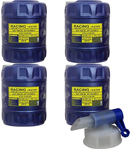 80L MANNOL Racing+Ester 10W-60 API SN/SM/CF Öl Motoröl inkl. Auslaufhahn