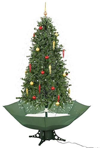 vidaXL Schneiender Weihnachtsbaum mit Schirmfuß Grün 190 cm