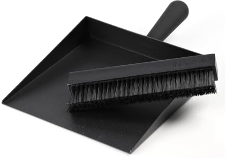 Morsø Kehrschaufel & Besen – 2-teiliges Kaminbesteck aus Stahl, Handfeger und Schaufel im cleanen Design, Kehr-Set für Kamin, 20 x 30 cm, Schwarz