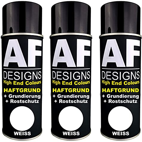 Alex Flittner Designs 3X Haftgrund Spraydose Weiss Grundierung Rostschutz Autolack