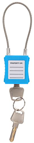 Lockout Tagout Safety Padlock, 85mm Shackle Steel Cable Locks with 2 Key for Lock Out Tag Out Stations, Multi Color Optional(Blue)