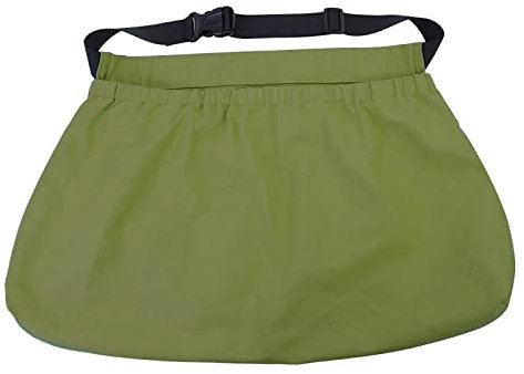 Sac de recherche de nourriture Toile cirée Pliable Camping en plein air Poche de recherche de nourriture Stockage de champignons Eau Ceinture en cuir Tinders Torche Baladeuse (Army Green, One Size)