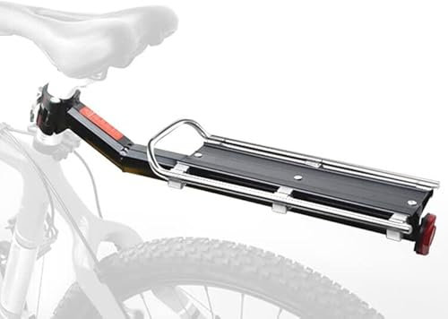 TentHome Fahrrad Gepäckträger Sattelstütz für Mountainbike Hinten Fahrradträger Aluminium Verstellbarer Universal Hinterradgepäckträger Schwarz