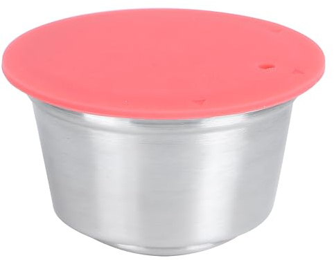 Acouto Reusable Capsule for Maker Stainless Steel Refillable Capsule Filter Cup (Red)