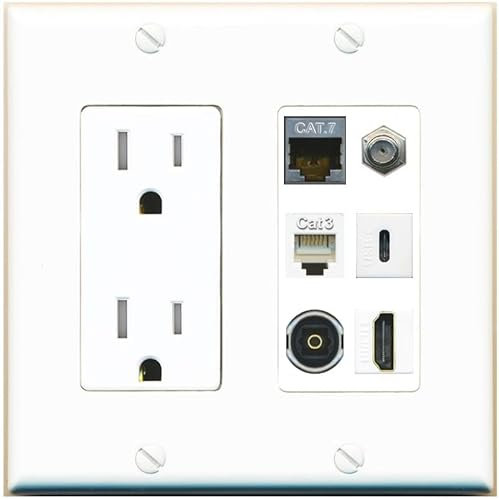 TOSLINK USBC - Cavo coassiale per telefono HDMI CAT7, colore: Bianco