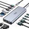 Docking station USB C Dual HDMI, 14 in 1, docking station Triple Display, USB C Hub con 2 x HDMI 4K, VGA, 10 Gbps, 2 USB C & USB A, Gigabit Ethernet, 100 W PD,SD/Micro SD, 3,5 mm Audio & Mic per Dell