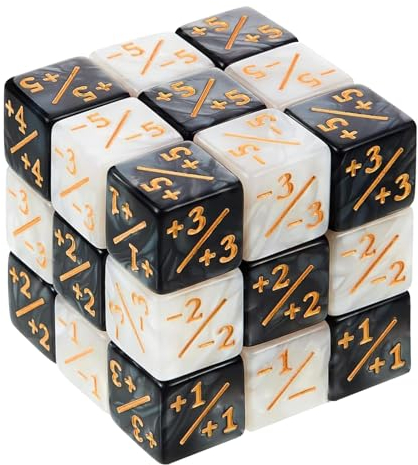 LEOEASIY Magic Würfel-Set - 24 Stücke Cube-Zähler und Zubehör, kompatibel mit MTG - The Gathering Kartenspiel, 2 Farben