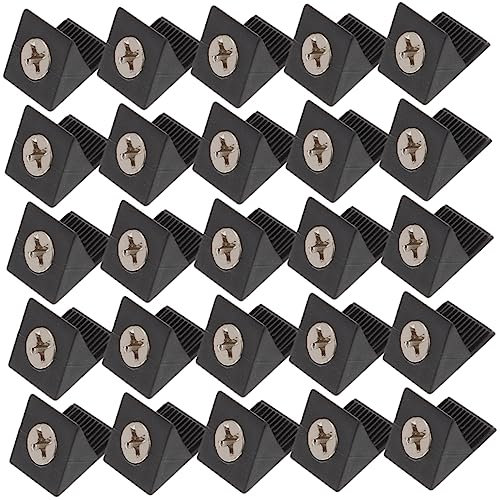 OSALADI 106pcs Furniture Drawer Wedges and Corner Brackets Screws Black Cabinet Bottom Support for Dresser and Shelf Reinforcement