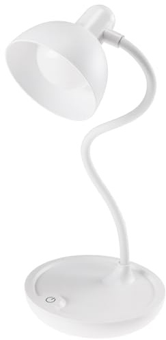ChiliTec Tischleuchte 3x AA Batterie 25cm Schwanenhals Dimmbare Led Leseleuchte Licht Warmweiß 3000k Weiß