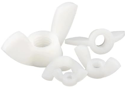Sicherungsmuttern, 50 Stück, schwarz/weiß, Kunststoffmutter, Flügelmutter, Flügelmutter, Kunststoff-Flügelmutter, M3, M4, M5, M6, M8, M10, M12 (Farbe: Weiß, Größe: M10) ( Color : White , Size : M8 )