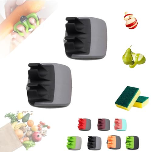 Multifunctional Hand Fruit Peeler, Two-Finger Protective Peeler, Fingervegetable Peeler Palm Peeler, Silicone Finger Grips Peeler, for Pumpkin Carrot Cucumber Potato Peeling (2pc,A)