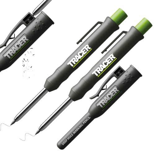 Tracer Deep Hole Carpenter Pencil Twin Pack | 2 x Construction Pencil
