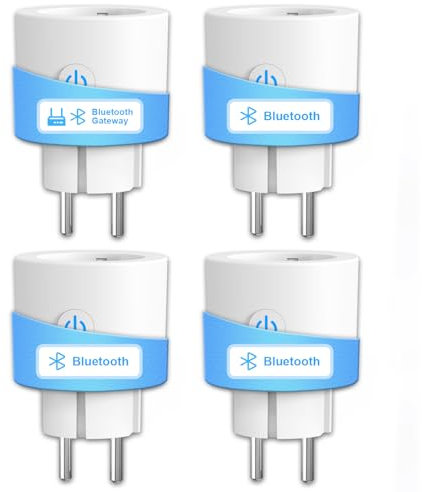 ANTELA Prise Connectée 1 Passerelle WiFi & Bluetooth avec Mesure de Consommation Électrique + 3 Prises Bluetooth, compatible avec Alexa, Google Home, Smart Life APP, 16A