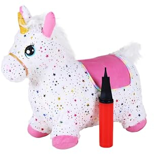 Knorrtoys 40252 - Hüpftier Einhorn bunt inkl. Luftpumpe