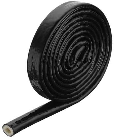 QUARKZMAN 0,3 ID 5ft Gaine de Protection Thermique en Fibre de Verre Revêtue de Silicone, pour Tuyaux automobiles, Fils Électriques, Câblage Électrique, Gaine Thermique Protection, Noir