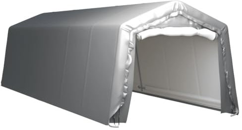 Willood Lagerzelt UV-beständig Industriezelt Zelthalle Weidezelt Zelt Zeltgarage Foliengarage Unterstand Lagerhalle 300x900 cm Stahl Grau