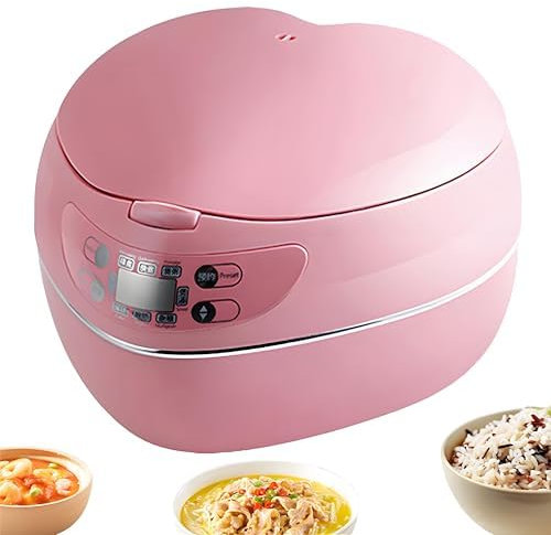 OFNHJK Olla arrocera, Olla arrocera en Forma de corazón de 1,8 l, Temporizador y termostato de retardo de 9 Horas, Olla arrocera, día de San Valentín, confesión, Boda