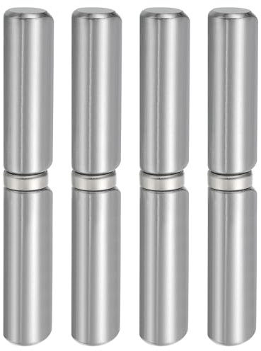 sourcing map Lot de 4 charnières en acier au carbone soudées amovibles pour portail en métal, porte battante et rampe de remorque, 2,2 x 16,5 cm (D x L), argenté