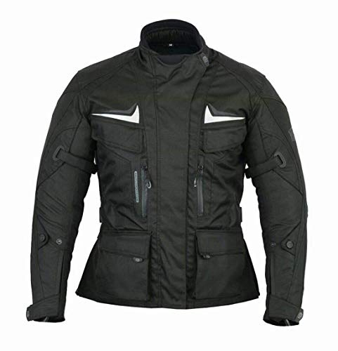 FREEDAY Giacca Moto Donna Tessile Inverno Impermeabile Con (CE) Protezioni Arrona, Nero , S