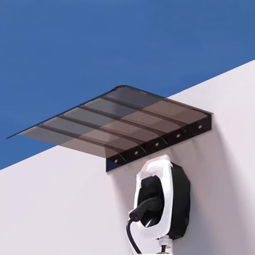 DXIAov Front Door Window Awning Invisible Rainwater Shelter Cover Thicken Clear Polycarbonate Sheet Sunshade Canopy for Sun Snow Garden Outdoor Patio Roof Protection