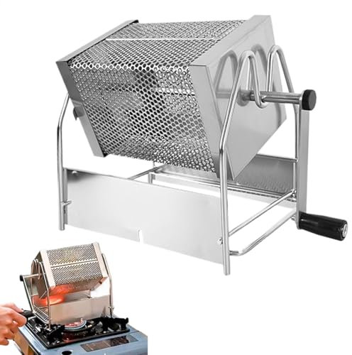 Manual Coffee Roaster - Coffee Roasting Cylinder, Artisan Coffee Roaster | Stainless Steel Hand Crank Bean Roasting Machine, Coffee Baking Tool Home Roasting, Even Heat Distribution for Fresh Coffee