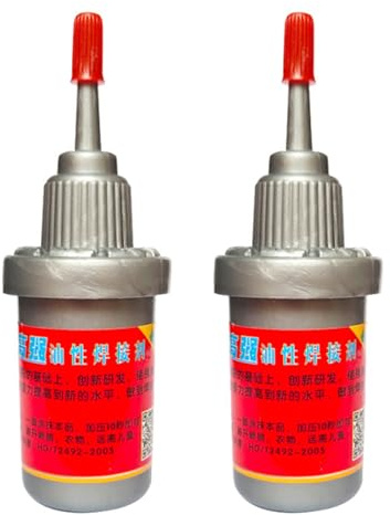 Oily Glue, Strong Welding High Strength Oily Glue for Rubber Metal Wood Glass Leather Repair - 2 x 10 ml