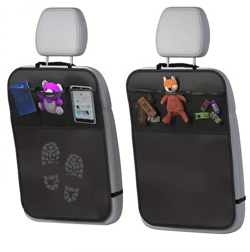 2 Stück Autositz Schutz Rückseite Kinder, Rückenlehnenschutz Auto, Autositzschoner Kindersitz, Rücksitzschoner Auto Kinder Der Vordersitze Wasserdicht Pflegeleicht, Mit 3 Taschen Für Wasser Und Staub | Mit 3 Taschen Sitzschoner Kindersitz, Rücksitzschoner Auto Kinder Der Vordersitze Wasserdicht Pflegeleicht