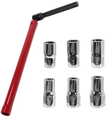 Tap Spanner, Faucet Installation Tool with 5pcs 8-13mm/6pcs 8-14mm Nut Kit, Adjustable Tap Spanner Set for Bathroom Kitchen Sink Tap, Box Spanners for Taps, Multifunctional Pipe Repair Wrench (8-14mm)