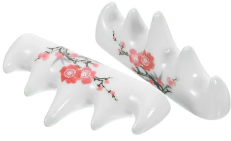 TOKIDNY 1set Ceramic Calligraphy Brush Rest Multi Functional Pen Rack Durable Holder for Chinese Painting and Calligraphy Creation 2pcs