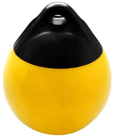 SUBLXPoten Bootsfender Kugel Runde Boje Aufblasbares Boot Heavy Duty Marine Puffer/Boot Boje(Black Yellow)