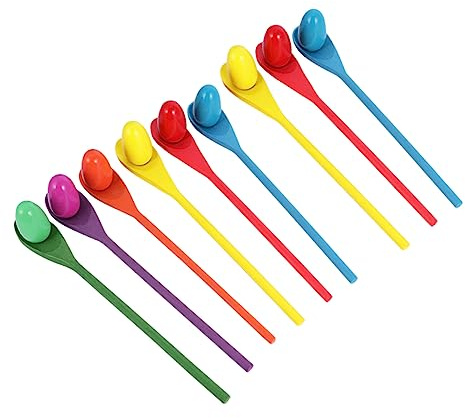 BESPORTBLE 9 Sets Egg and Spoon Race Game Set for Adults Fun Outdoor Party for Birthday Celebrations and Family Gatherings Random Color