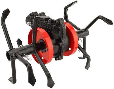 Fdit Alloy Cultivator Wheel Mower Loosening Wheel Garden Tiller Wheel, 2 in 1 Weeding and Soil Loosening Tool for Gardens Lawns Planting