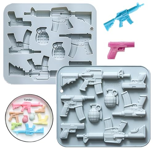 QUNXON 2 Stück Silikonformen Gummibärchen Form, 3D Schokoladenform Silikon, Gummibärchen Selber Machen, Silikon Backform für Kuchen, Pralinen, Fudges, Gelee, Eiswürfel (Blau)