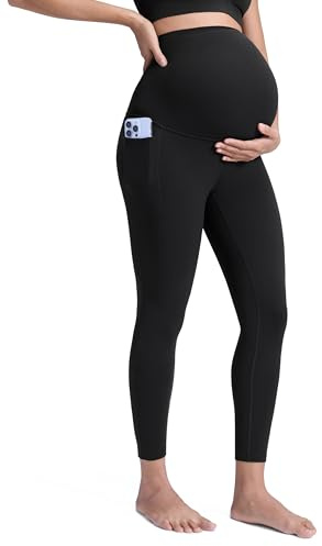 CRZ YOGA Maternidad Leggings Bolsillos 63cm | Butterluxe, Extremadamente Suave, Compresión Suave, Yoga, Talle Alto, Barriga Forma U, Embarazo y Posparto