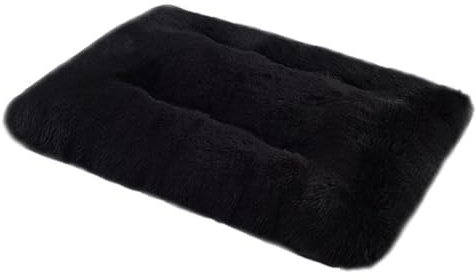 Mateju Hundebett Rechteckig Flauschig, Plüsch Haustierbett Katzenbett Flauschig Weiche Warme Hundekissen mit rutschfest Unterseite Katzenkissen für Mittelgroße Kleine (Schwarz,S 65x48cm)