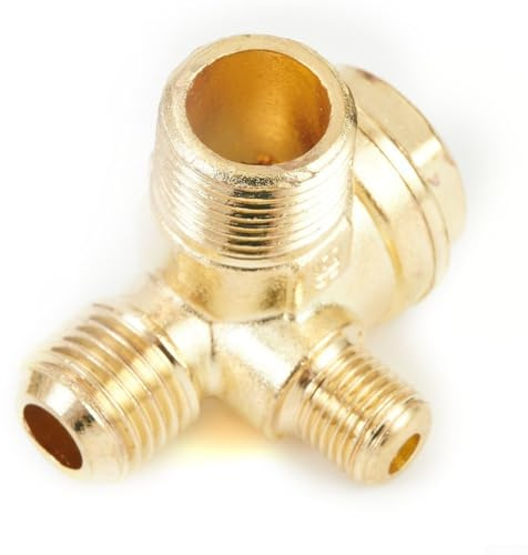 3-Port-Luftkompressor-Rückschlagventil mit Außengewinde-Anschlüssen, Zinklegierung, Ersatz für pneumatischen Tank und Kolben, 16 mm, 14 mm