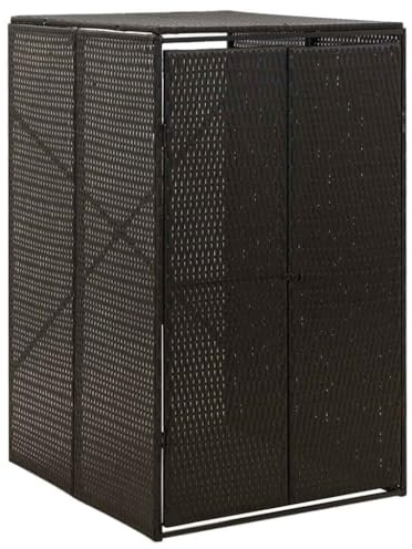 Générique Abri pour Poubelle Noir 70x80x117 cm Résine tressée,Accessoires pour conteneurs à déchets,Cache-conteneurs à déchets,319860