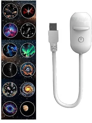 Proyector de Galaxia y Estrellas de 2 en 1, Proyector de Luz Nocturna de Cielo Estrellado de 2 en 1, Proyector de Planetarium LED USB, Luz de Espacio de Estrella del Norte, Proyector HD, Lámpara para