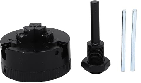 MENDUNER 50mm Mini Lathe Chuck Set | 3 Jaw Self-Centering Design with 6mm Steel Rods for Jade Engraving, Woodworking, Bench Grinder (Black)
