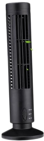 Ejoyous USB Bladlös Fläkt Bärbar Tornfläkt Mini Golvfläkt 2 Hastigheter Tyst Oscillerande Luftflöde Stark Vind Kompakt Stilren Design med 5V DC-ström för Hem Kontor Sovrum (Svart)