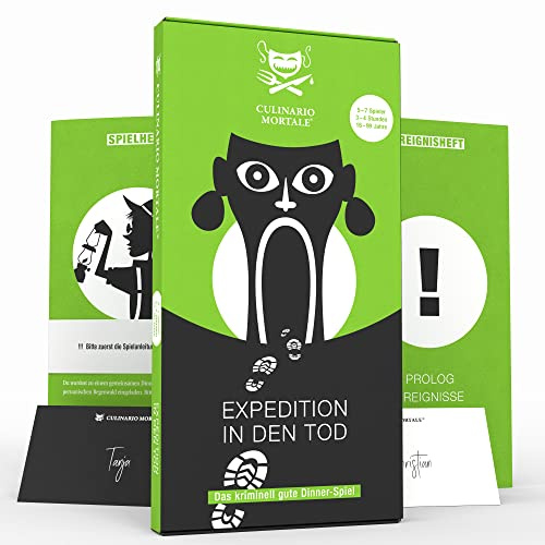 CULINARIO MORTALE® – Expedition in den Tod - Krimidinner für Zuhause für 5 bis 7 Personen - unterhaltsames Krimi Dinner für Zuhause - Krimispiele für Erwachsene
