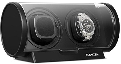 Klarstein Lugano - Uhrenbeweger, Uhrendreher, Uhrenkasten, Kapazität: 2 Uhren, 4 vorprogrammierte Bewegungs-Modi, Laufleise, sparsam, schwarz