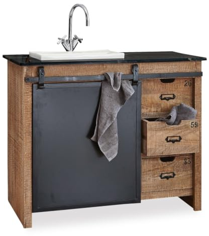 Loberon Waschtisch Taylors Island, braun/schwarz