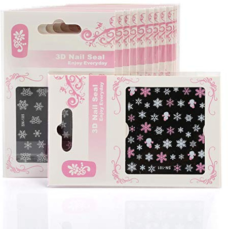 Naler Schneeflocken Nagel Stickers Weihnachten Winter Nagelaufkleber für Nail Art Design
