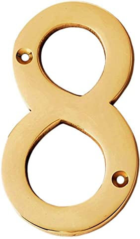 eSplanade Targhetta numerica appiccicosa per porta dell'hotel, in ottone da 10,2 cm, numero numerico 0-9 (8 otto))