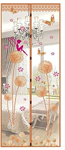 Uministyle Magnetischer Türvorhang aus Netzstoff, Braun, 90 x 210 cm