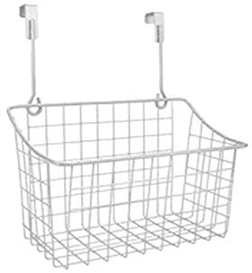 Homieco Over The Cabinet Door Storage Basket Metal Wire Kitchen Cupboard Drawer Hanging Caddy Organizer Bakeware Holder Spice Jar Rack